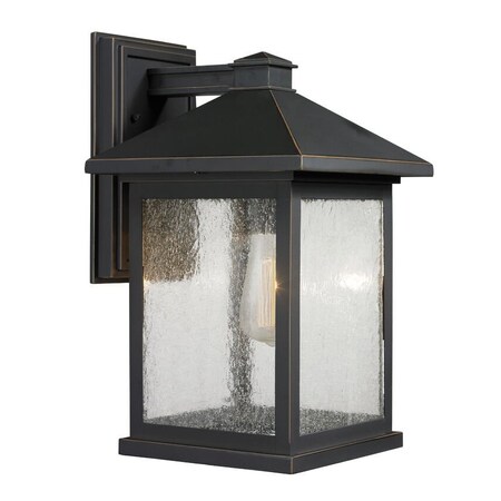 Z-Lite Portland 1 Light Outdoor Wall Light, Oil Rubbed Bronze And Clear Seedy 531B-ORB
